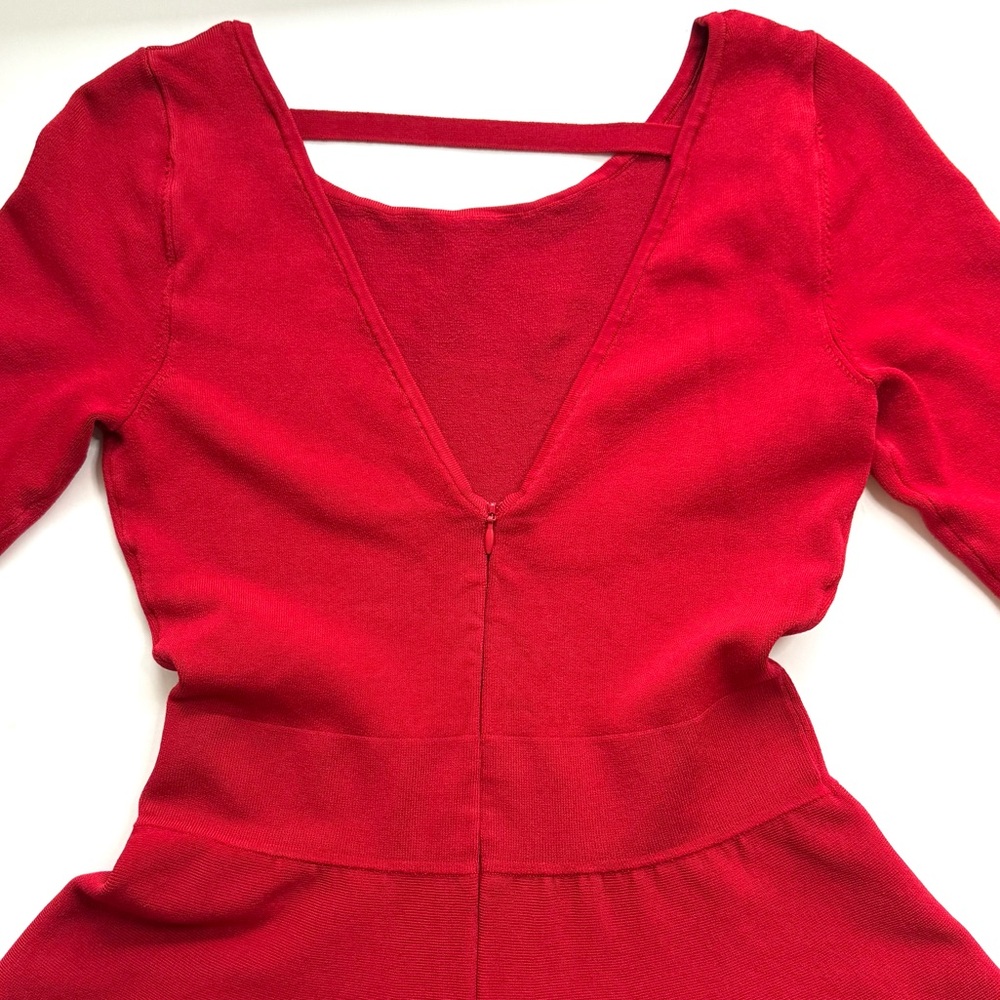 Guess Fit and Flare Dress Red 3/4 Sleeve Size M - Picture 9 of 16